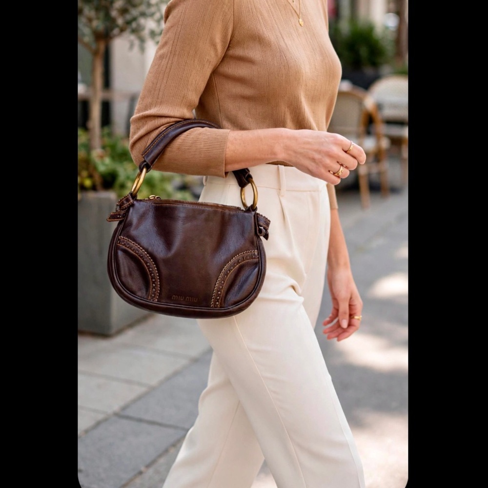 Miu Miu Brown Leather Bag w/card